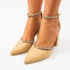 Pantofi dama Cnaeus Bej-Pantofi cu toc-Pantofi cu toc