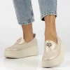 Pantofi piele naturala 6794 bej-Pantofi-Pantofi