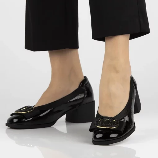 Pantofi piele naturala 6960 negru-Pantofi-Pantofi