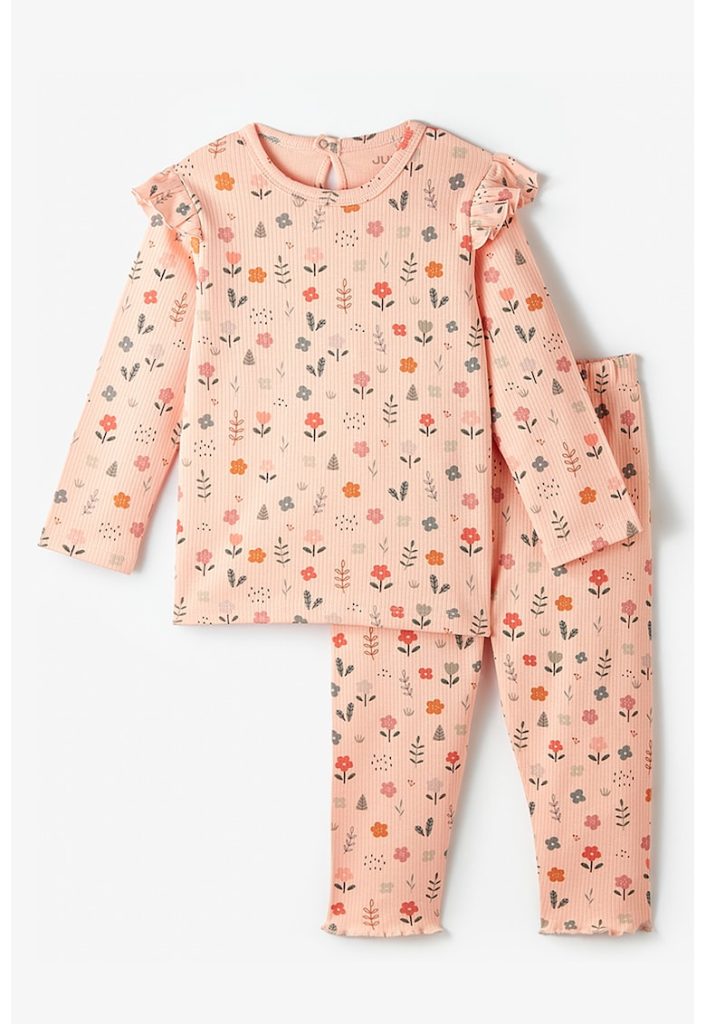 Pijama cu imprimeu floral-FETE-