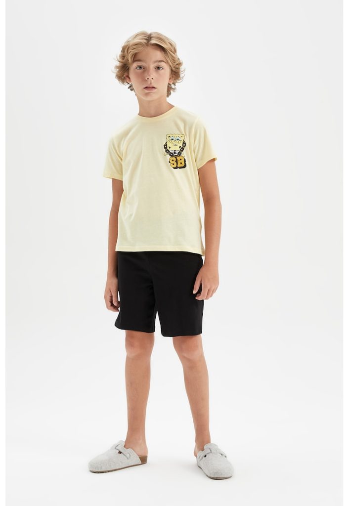 Pijama cu pantaloni scurti si imprimeu cu desene-BAIETI-