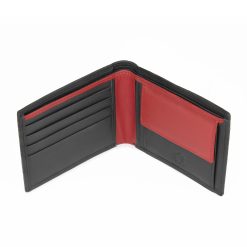 Portofel barbati Delis Narcis PT1161 piele naturala Negru Rosu 4