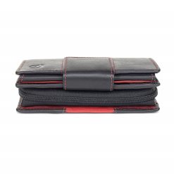 Portofel dama Delis Blanca PT1188 piele naturala NegruRosu 4