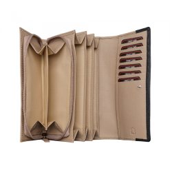 Portofel dama Delis Bluma PT1220 piele naturala CremNegru 4