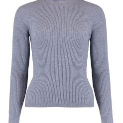 Pulover striat cu guler inalt-FEMEI-