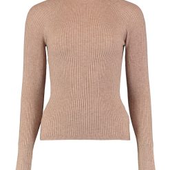 Pulover striat cu guler inalt-FEMEI-