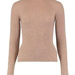 Pulover striat cu guler inalt-FEMEI-