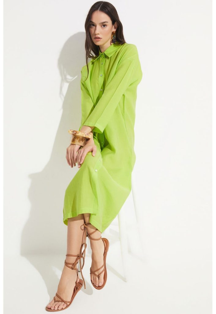 Rochie-camasa dreapta din amestec de modal-FEMEI-