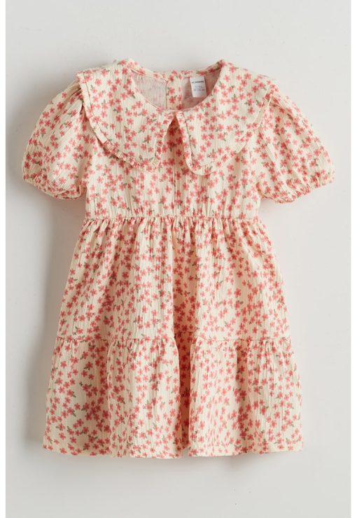 Rochie cu imprimeu si guler Peter Pan-FETE-IMBRACAMINTE/Rochii