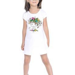 Rochie din bumbac cu imprimeu-FETE-