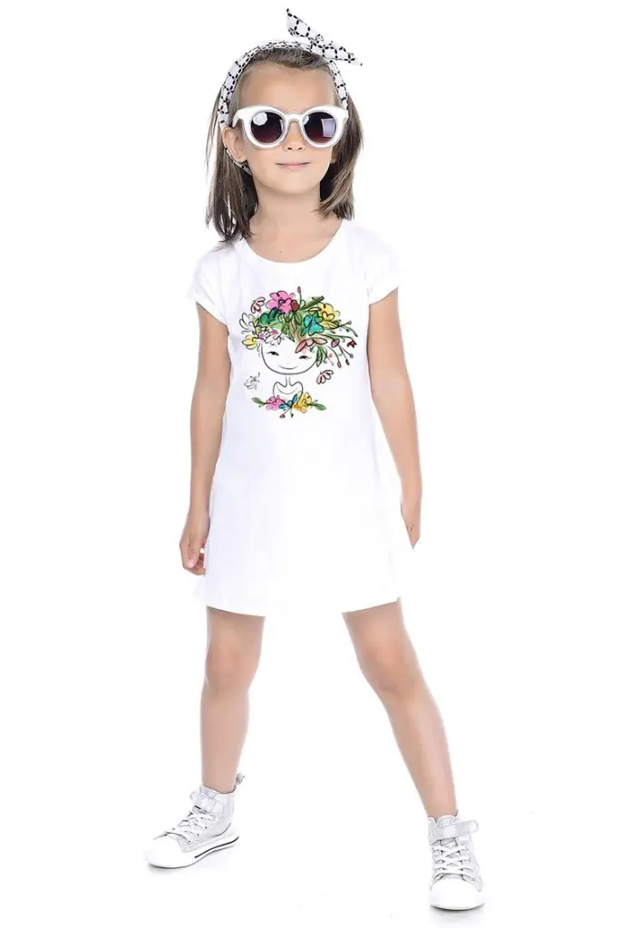 Rochie din bumbac cu imprimeu-FETE-