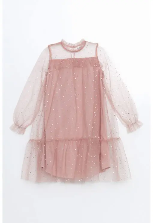 Rochie din tul cu design 2 in 1-FETE-