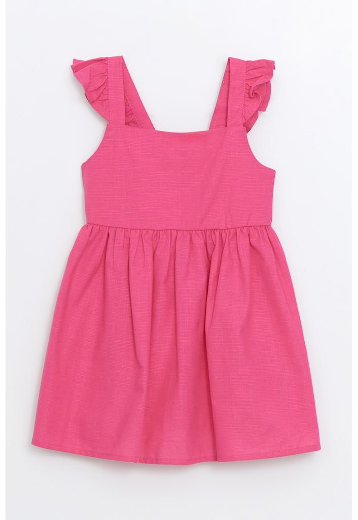 Rochie evazata cu maneci cu volane-FETE-IMBRACAMINTE/Rochii