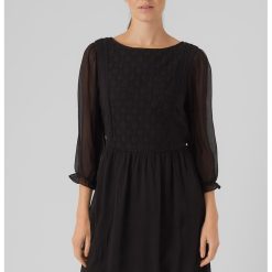 Rochie evazata cu maneci semi-transparente-FEMEI-IMBRACAMINTE/Rochii