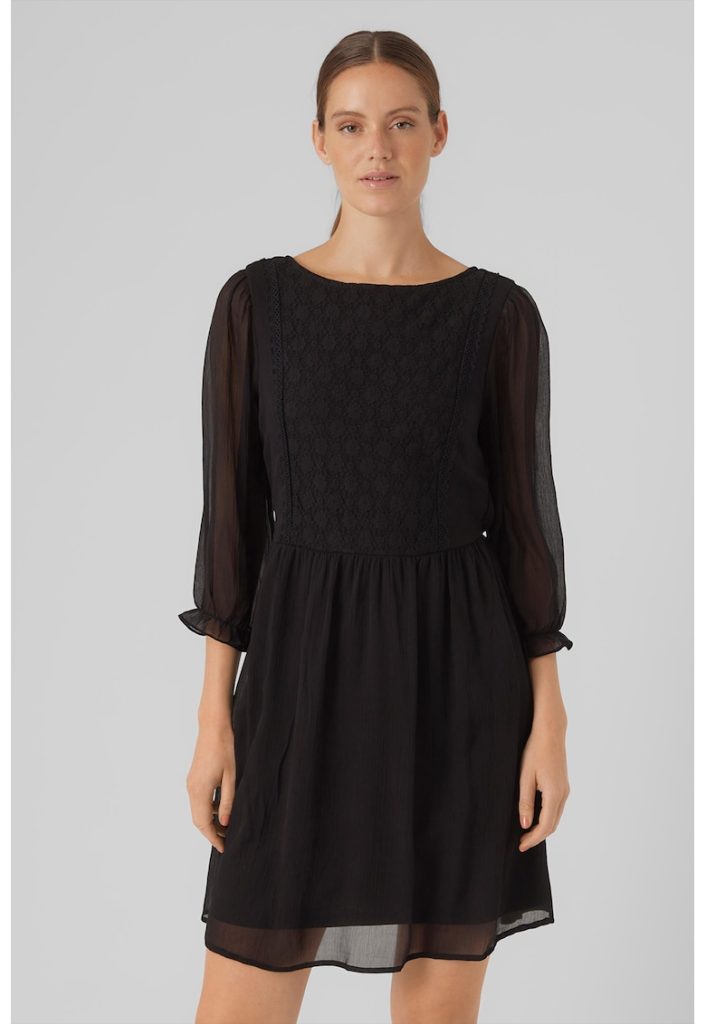Rochie evazata cu maneci semi-transparente-FEMEI-IMBRACAMINTE/Rochii
