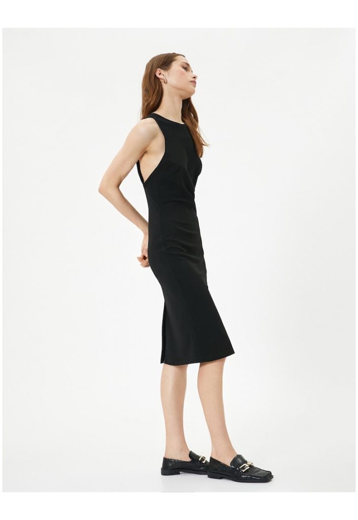 Rochie midi cambrata cu model uni-FEMEI-IMBRACAMINTE/Rochii
