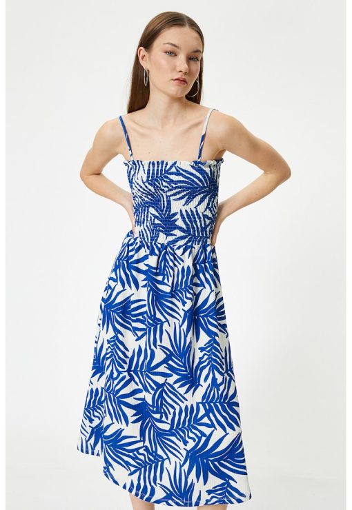 Rochie midi cu imprimeu floral-FEMEI-