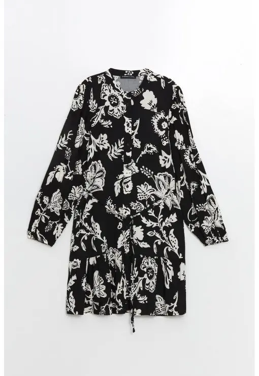 Rochie scurta cu model floral-FEMEI-