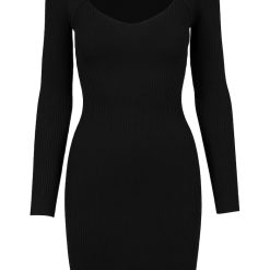 Rochie striata cu decupaj frontal-FEMEI-
