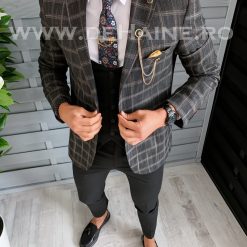 Sacou barbati in carouri slim fit B1537 P20-3.1-Sacouri barbati