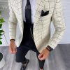 Sacou barbati in carouri slim fit B4991 118-2-Sacouri barbati