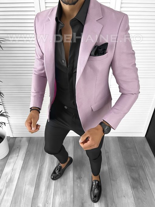 Sacou barbati roz slim fit B8285  P20-2.3-Sacouri barbati