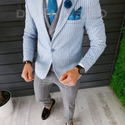 Sacou barbati slim fit B5711 P19-5.3-Sacouri barbati