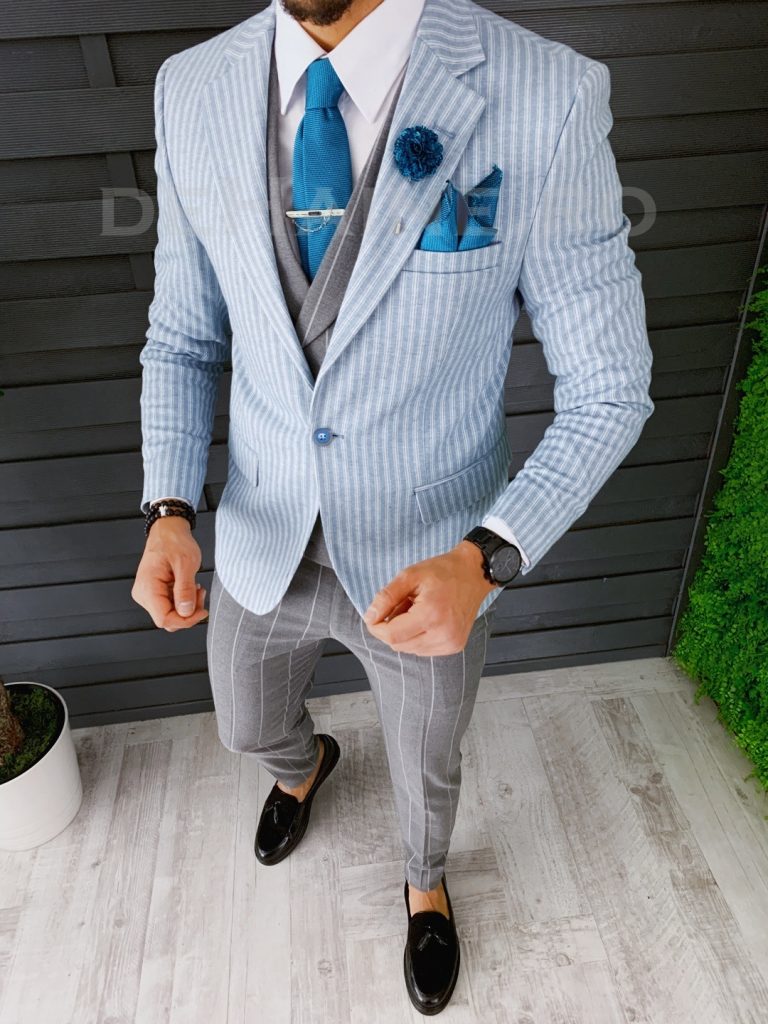 Sacou barbati slim fit B5711 P19-5.3-Sacouri barbati