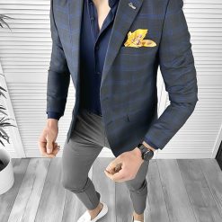 Sacou barbati slim fit bleumarin 103 D3-2.3-Sacouri barbati