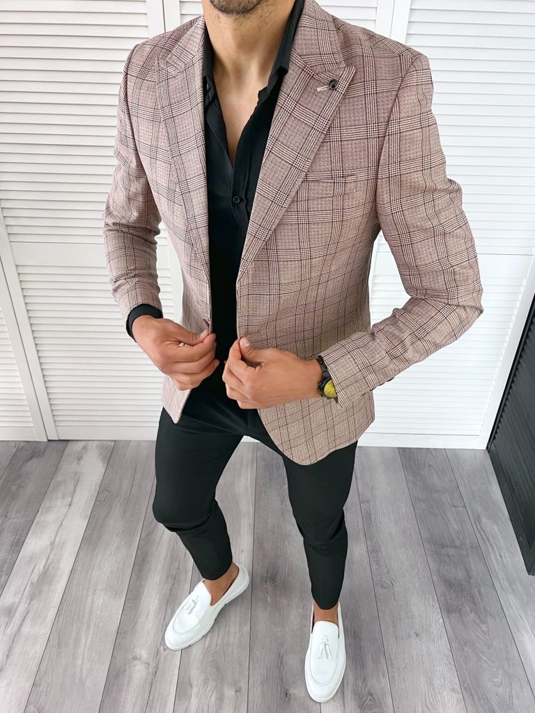 Sacou barbati slim fit in carouri 11981 P18-4.2-Sacouri barbati