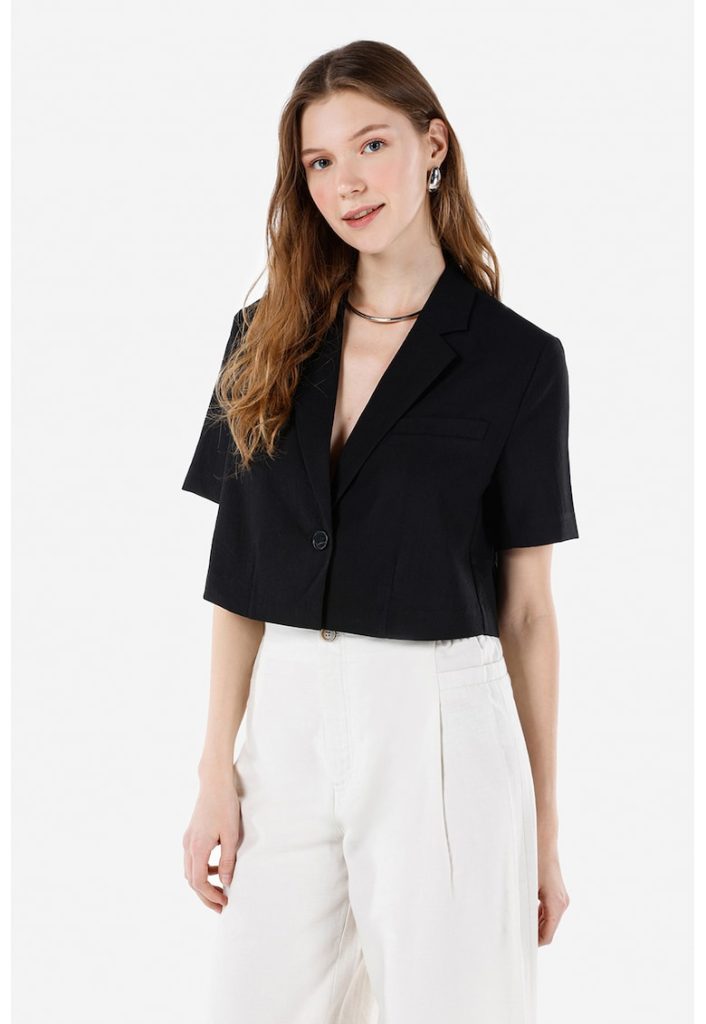 Sacou crop cu maneci scurte-FEMEI-