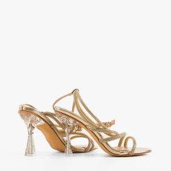 Sandale cu toc Anne Aurii 3