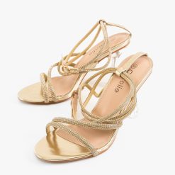 Sandale cu toc Anne Aurii 4