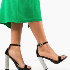 Sandale cu toc Archer Negre 3