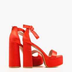 Sandale cu toc Butts Rosii 2 2