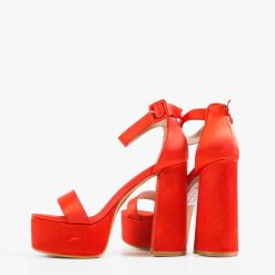 Sandale cu toc Butts Rosii 2 3