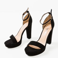 Sandale cu toc Cara Negre 5