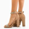 Sandale cu toc Estes Bej-Sandale cu toc-Sandale cu toc