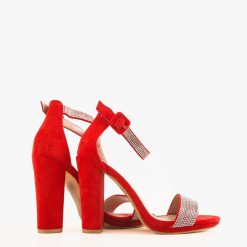 Sandale cu toc Estes Rosii 3