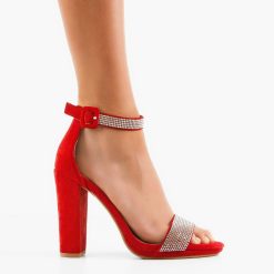Sandale cu toc Estes Rosii 5