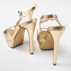 Sandale cu toc Moctez Aurii 5