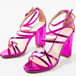 Sandale cu toc Obsesium Fuchsia 6