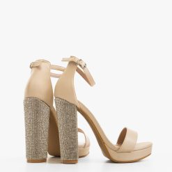 Sandale cu toc Rajan Bej 1