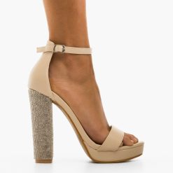 Sandale cu toc Rajan Bej 3