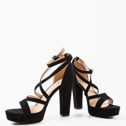 Sandale cu toc Ross Negre 5
