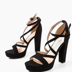Sandale cu toc Ross Negre 6