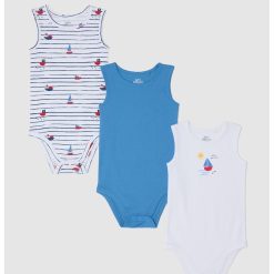 Set de body-uri cu decolteu rotund - 3 piese-FETE-