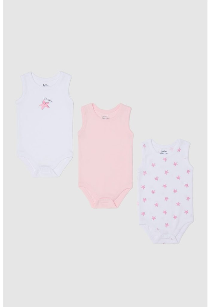 Set de body-uri de bumbac cu imprimeu - 3 piese-FETE-