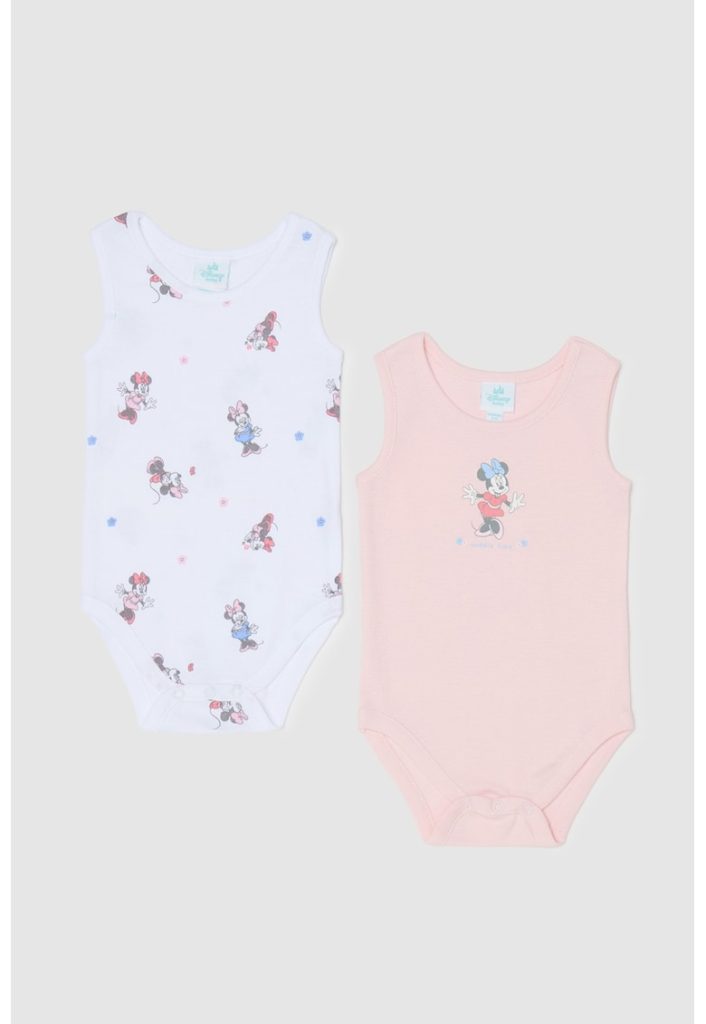 Set de body-uri din bumbac cu imprimeu Minnie Mouse - 2 Piese-FETE-