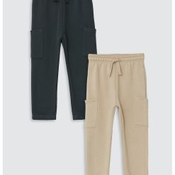 Set de pantaloni de trening cu buzunare laterale - 2 perechi-BAIETI-